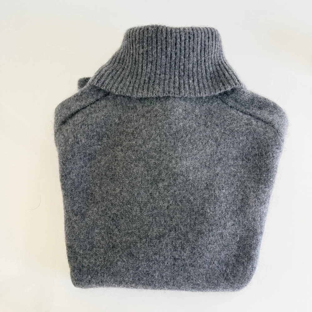 J. Crew Grey Cashmere Turtleneck Sweater - Picture 10 of 10